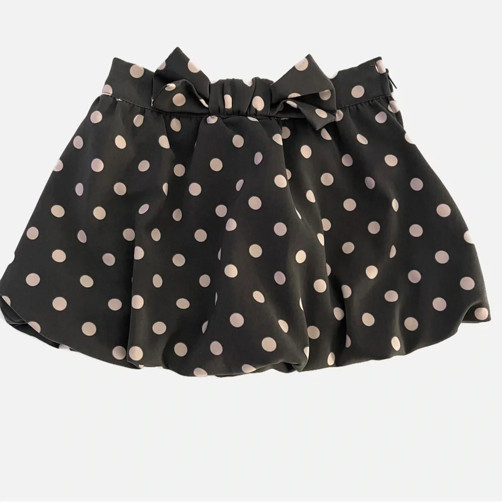 LILI GAUFRETTE Girl’s Gray and Pink Polka Dot Skirt - 23 Months